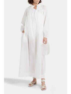 Three Graces London Pippa Shirred Maxi Dress in White 4 New Womens Gown